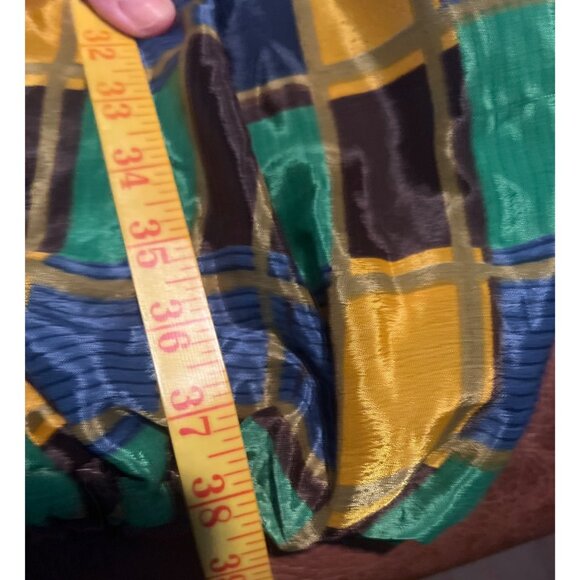 Wevez Red Silk Blend Baggy Parachute Pants ‎ Joggers Colorful Pattern Boho - Picture 7 of 7